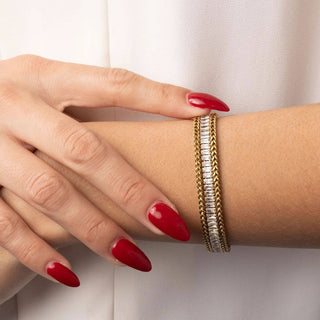 Snake Square Cubic Zirconia Stone Tennis Chain Bracelet