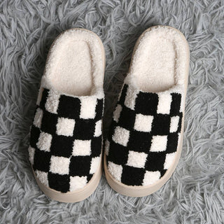 Checkered Platform Slippers
