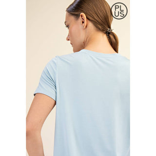 Plus Size Viscose Modal Short Sleeve Top | Mist Blue