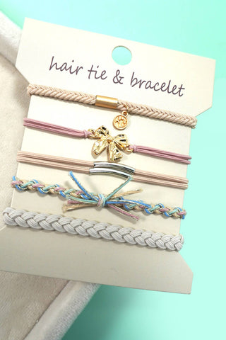 Boho Dual Function Knot Bracelets + Hair Ties | Pink Compass