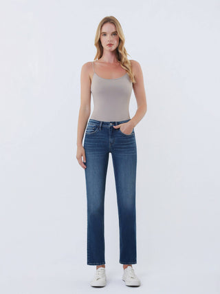 Aura Mid Rise Straight Leg Jeans