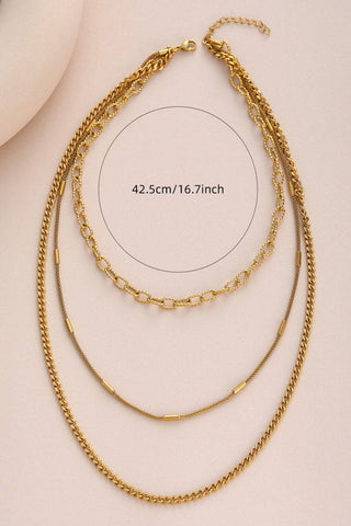 Triple Layered Chunky Chain Necklace | 18K Gold PVD Plated Waterproof Stainless Steel
