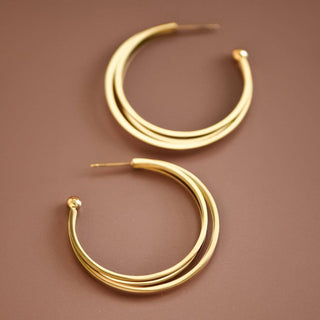Triple Hoop Earrings | 18K Gold PVD Plated Waterproof Stainless Steel