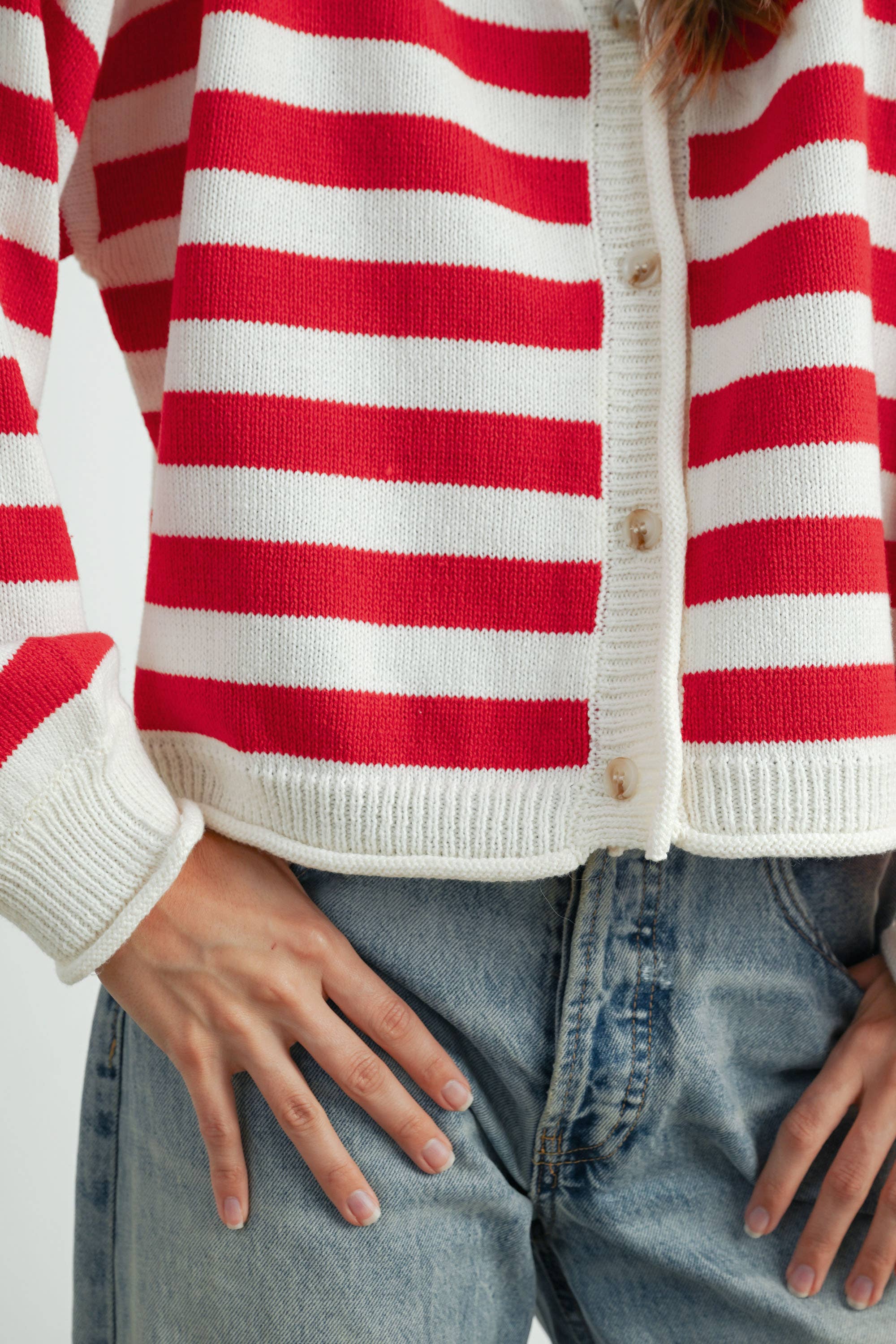Bella Striped Sweater | Red