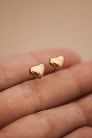 Heart Stud Earrings | 18K Gold Plated Waterproof Stainless Steel