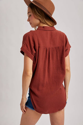 Ellie Essential Button Up Cotton Shirt | Ivory