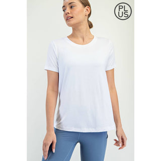 Plus Size Viscose Modal Short Sleeve Top | Mist Blue