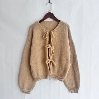Bows For Days Cardigan | Beige