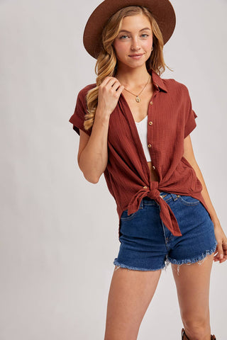 Ellie Essential Button Up Cotton Shirt | Ivory