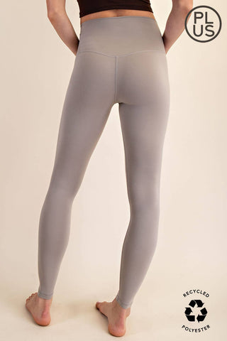 Plus Size Two Line Yoga Stitch Full Length Leggings | Multiple Colors