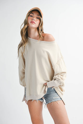 Oversized Seam Detail Pullover | Lilac