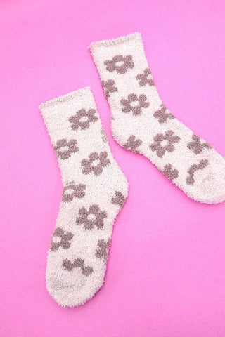 Fleece Plush Daisy Fuzzy Socks