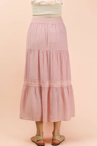 Talia Tiered Layers Maxi Skirt | Blush