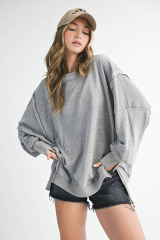 Oversized Seam Detail Pullover | Lilac