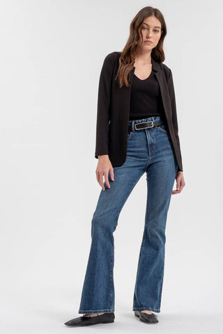 Nelly Notched Collar Long Line Blazer | Khaki