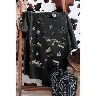 Western Allover Mineral Graphic Tee | Black