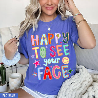 Happy To See Your Face Teacher Tee | Pepper