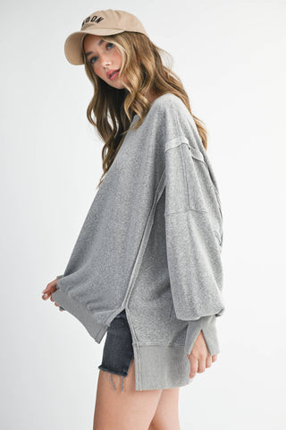 Oversized Seam Detail Pullover | Lilac