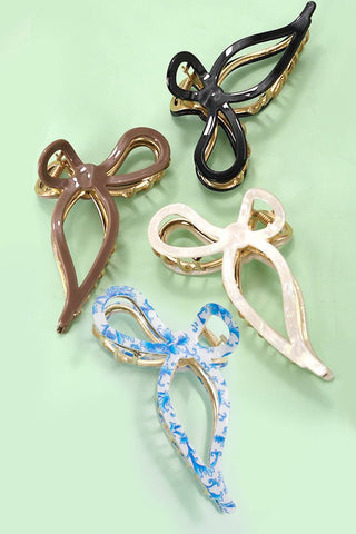 Jumbo Cellulose Bow Hair Claw Clip