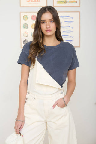 Reilly Exposed Seam Knit Top | Brown