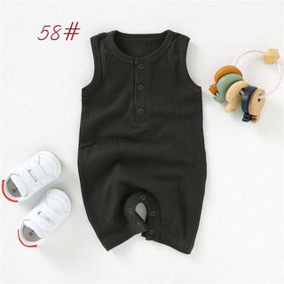 Organic Cotton Sleeveless Baby Romper | Camel