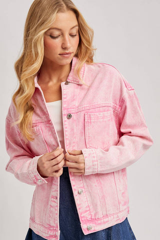 Darby Denim Button Down Oversized Jacket | Black Wash
