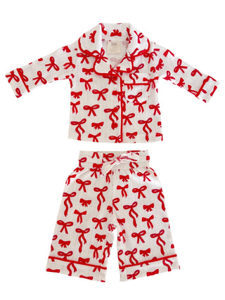 Red Bows Organic Pointelle Lounge Set