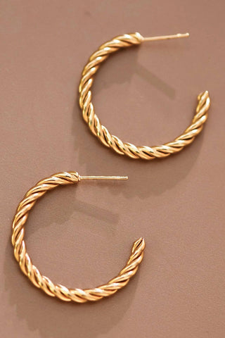 Twisted Hoop Earrings | 18K Gold Plated Waterproof Stainless Steel