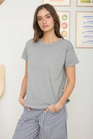 Reilly Exposed Seam Knit Top | Brown