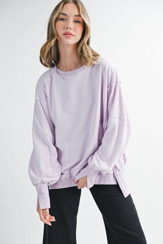 Oversized Seam Detail Pullover | Lilac