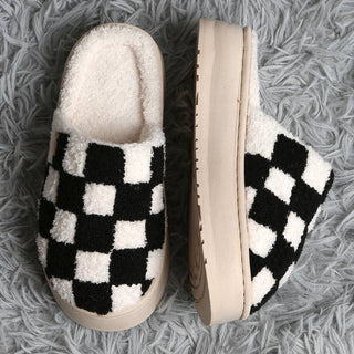 Checkered Platform Slippers