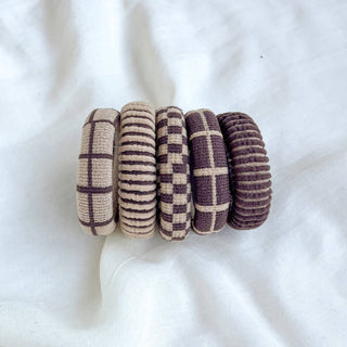 Neutral Patterned Seamless Hair Ties (Set of 5)