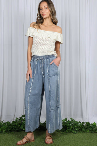 Harper Chambray Palazzo Pants