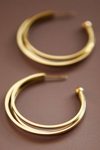 Triple Hoop Earrings | 18K Gold PVD Plated Waterproof Stainless Steel