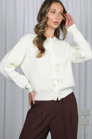 Hattie Bow Snap Cardigan | Black