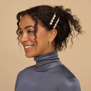 Metal Gemstone Bobby Pins 2pc Set