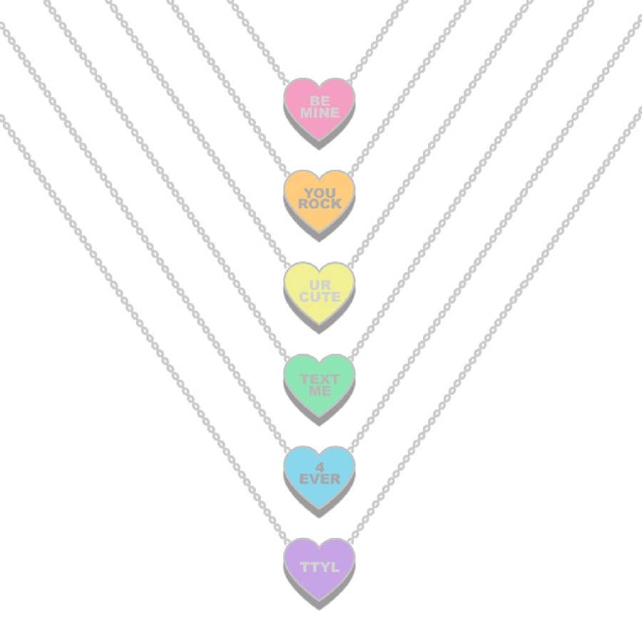 Conversation Hearts Valentines Necklace