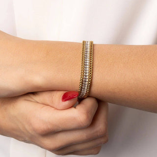 Snake Square Cubic Zirconia Stone Tennis Chain Bracelet
