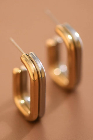 18K Gold PVD Plated Waterproof Stainless Steel Hoop Earrings