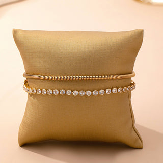 Double Snake Chain Crystal Bracelet