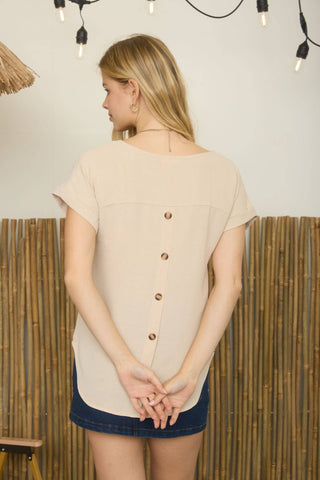 Sean Split Button Back Top | Multiple Colors