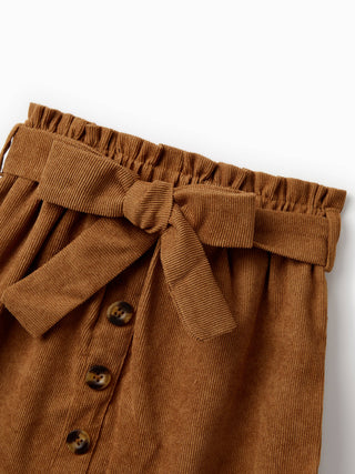 Palmer Ruffled Textured Tee & Belted Skirt