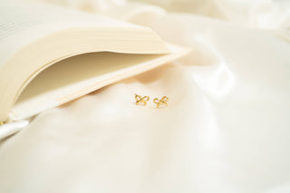 Bow Stud Earrings | 18K Gold PVD + Stainless Steel