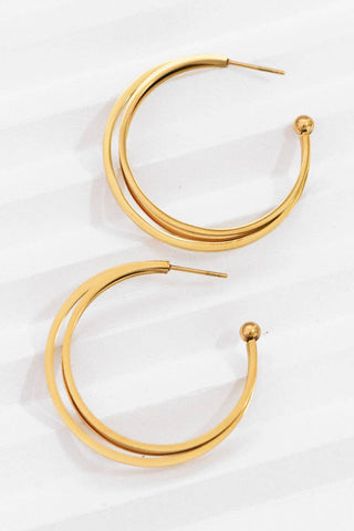 Triple Hoop Earrings | 18K Gold PVD Plated Waterproof Stainless Steel