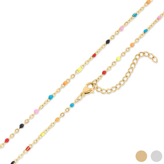 Multi Confetti Chain Necklace | 18K Gold PVD Stainless Steel