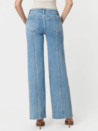 Billbergia High Rise Medium Was Seamed Panel Wide Leg Jean | Vervet