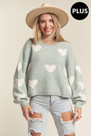 Lovely Heart Lilac Sweater | Plus Size