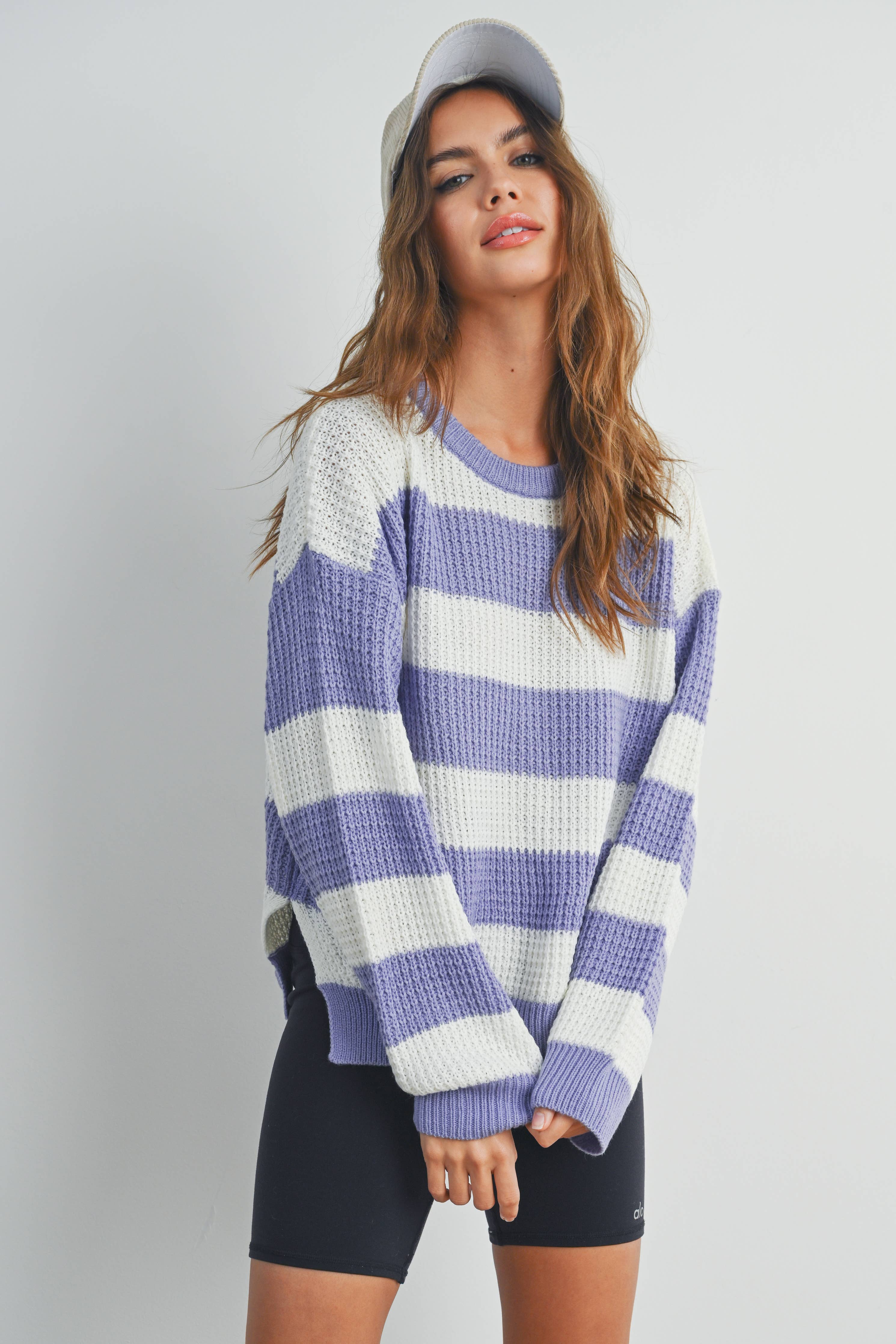 Violet Striped Sweater