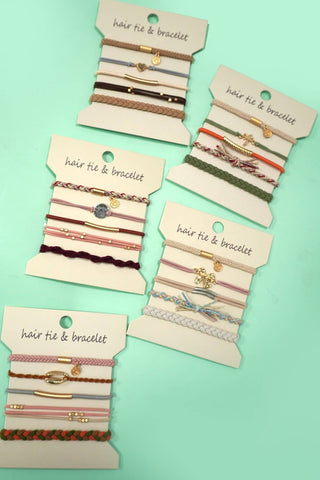 Boho Dual Function Knot Bracelets + Hair Ties | Pink Compass