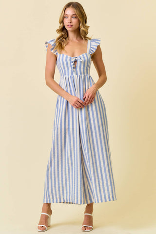 Stella Wide Leg Culotte Jumpsuit | Beige